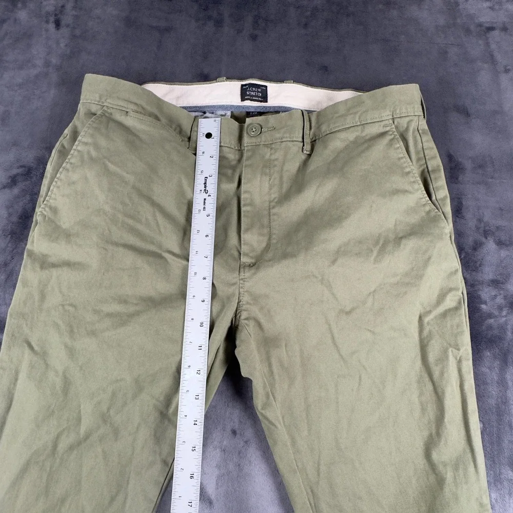 J.Crew Chino Pants Mens 36x32 Green Stretch Cotton Khaki Straight 2426